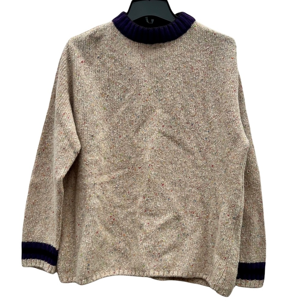 Les Copains Junior Lambswool Angora Knit Confetti Mock Neck Winter Sweater 40 M
